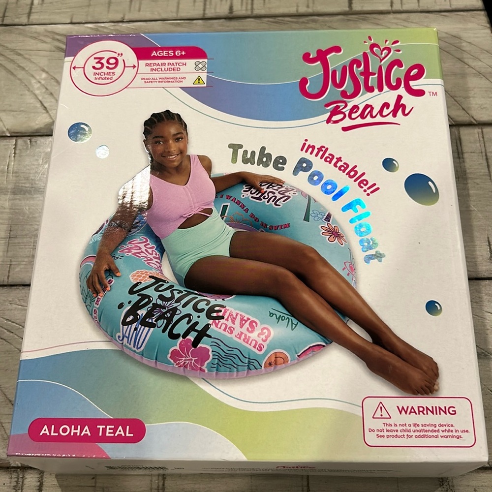 NWT Inflatable Tube Pool Float Outdoor/Indoor Water Fun Easy Inflation 39” Large
